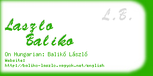 laszlo baliko business card