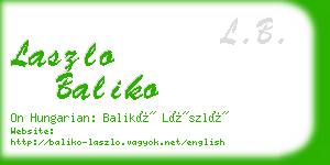 laszlo baliko business card